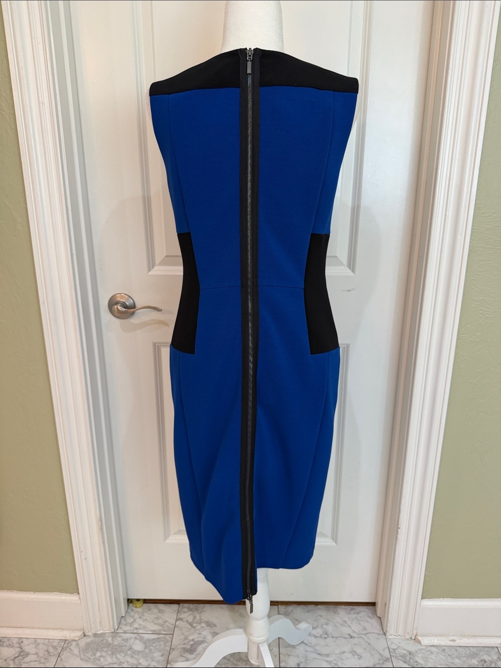 Joseph Ribkoff Royal Blue and Black Sheath Dress Office Polished Professional - Picture 2 of 3